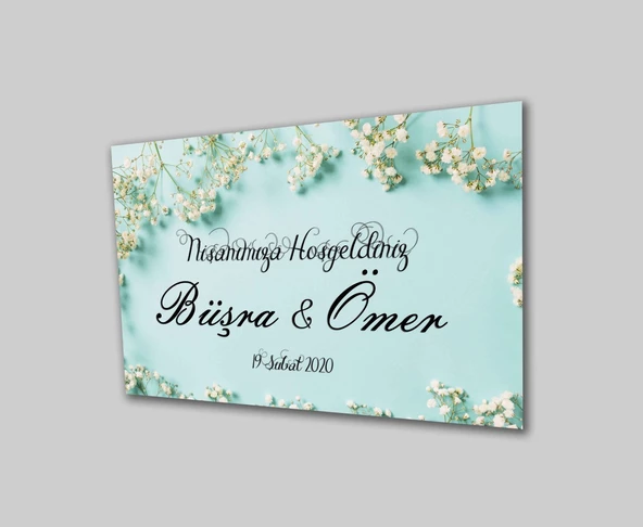 Düğün Nişan Hoşgeldiniz Dekoratif ve Modern Cam Tablo ürün görseli 1