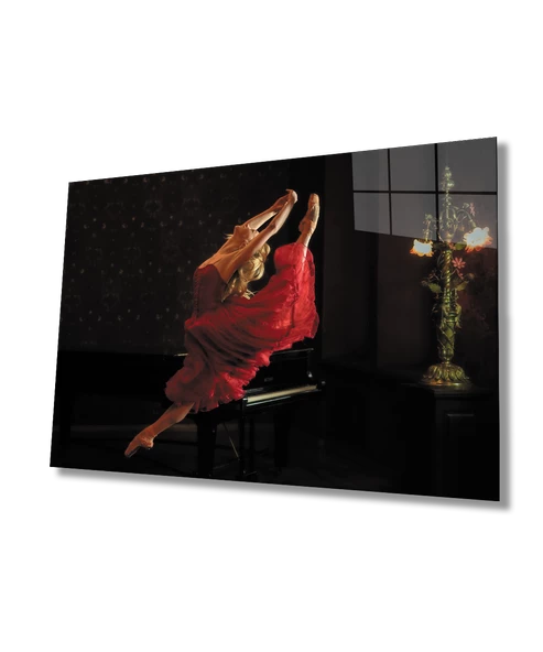 Balerin Dekoratif ve Modern Cam Tablo