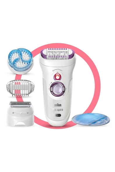 Braun Silk-épil 9 9735 SensoSmart, Kablosuz, Islak&Kuru, 6 Ek Parçalı, 3'ü 1 Arada Epilatör