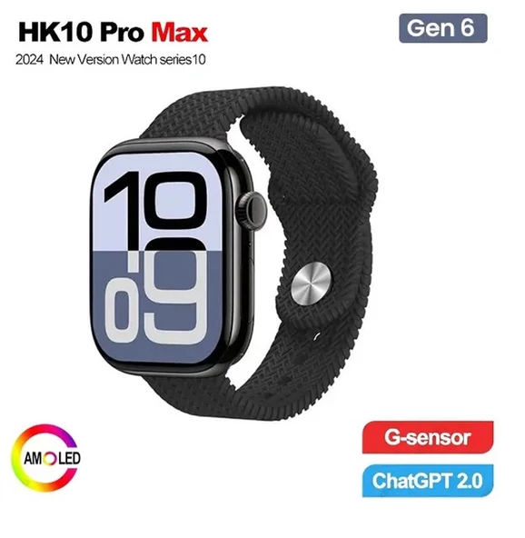 HK10 Pro Max Akıllı saat 2.02 inch AMOLED Ekran SİYAH KASA - 2