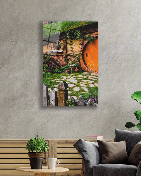 Bahçe Kapı Dikey Dekoratif ve Modern Cam Tablo