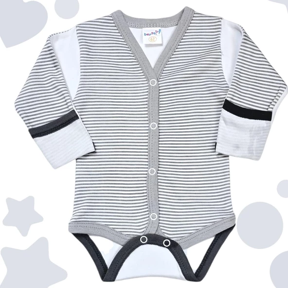 Önden Çıtçıtlı Erkek Bebek Çıtçıtlı Body Zıbın - 2