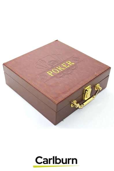 Profesyonel Blackjack Texas Holdem Casino Deri Çantalı 100 Chipli Poker Oyunu - 2