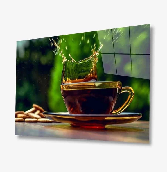 Çay Dekoratif ve Modern Cam Tablo