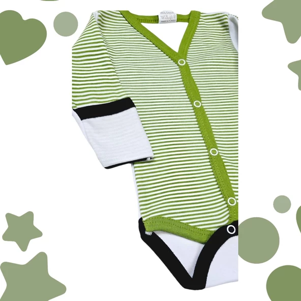 Önden Çıtçıtlı Erkek Bebek Çıtçıtlı Body Zıbın - 5