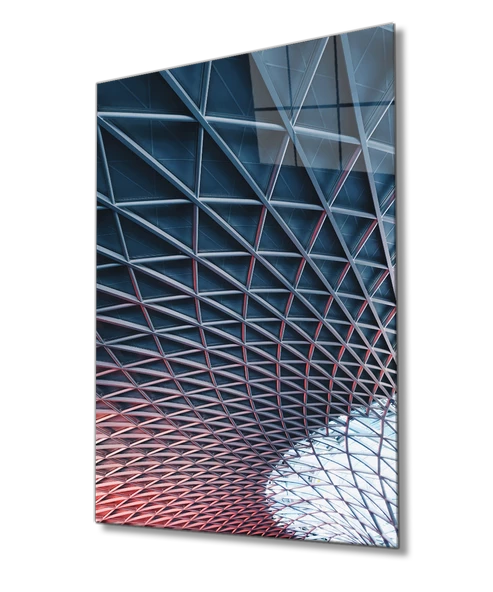 Geometrik Mimari Dekoratif ve Modern Cam Tablo - Resim 2