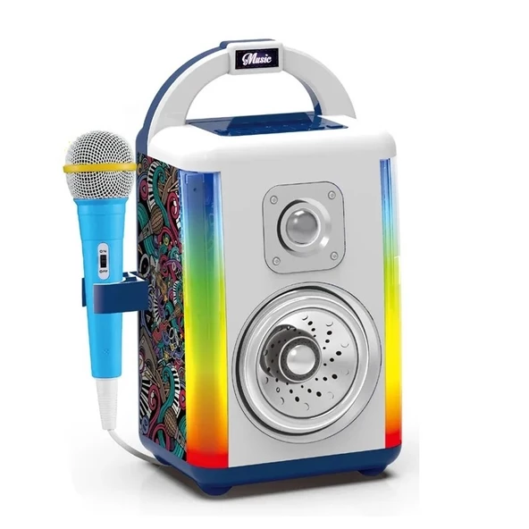 MİKROFONLU BLUETOOTLU KAREOKE SETİ IŞIKLI ÇOK FONKSİYONLU - 2
