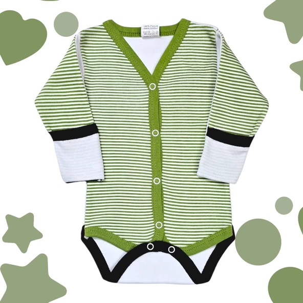 Önden Çıtçıtlı Erkek Bebek Çıtçıtlı Body Zıbın - 4