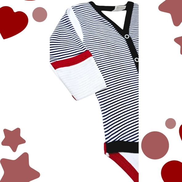 Önden Çıtçıtlı Erkek Bebek Çıtçıtlı Body Zıbın - 7