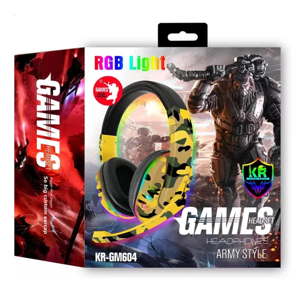 RGB ışıklı Pro Streaming Gaming KR-GM604 kulaklık