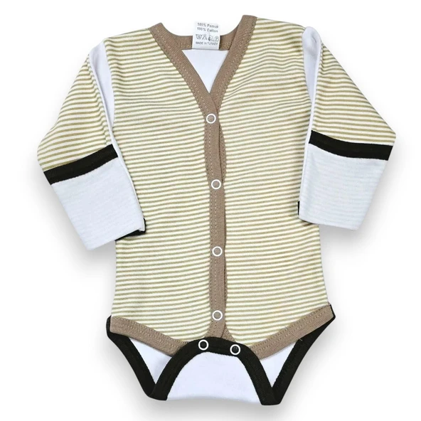 Önden Çıtçıtlı Erkek Bebek Çıtçıtlı Body Zıbın - 9