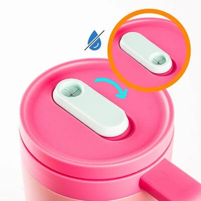 Tantitoni Pipetli Paslanmaz Çelik Termos Bardak 1.2lt Pembe - 2