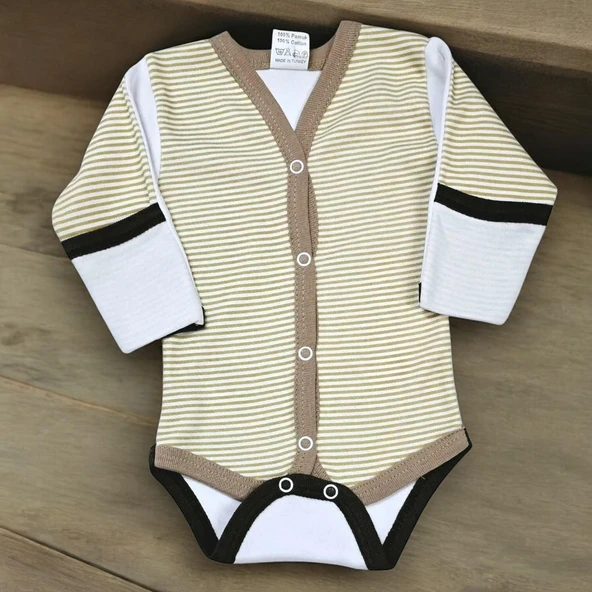 Önden Çıtçıtlı Erkek Bebek Çıtçıtlı Body Zıbın - 12