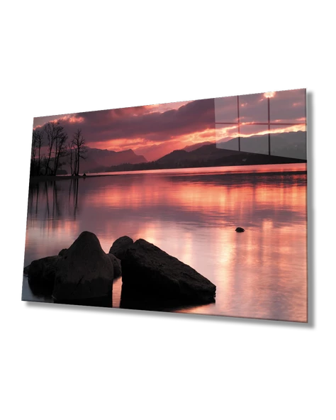 Gün Batımı Dekoratif ve Modern Cam Tablo ürün görseli