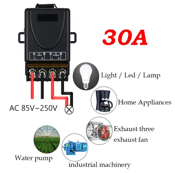 Lavat Garaj Kapısı Uzaktan Kumanda ve Röle Alıcısı 433 mhz radyo frekanslı 220V 30A - 8