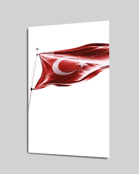 Türk Bayrağı Dekoratif ve Modern Cam Tablo