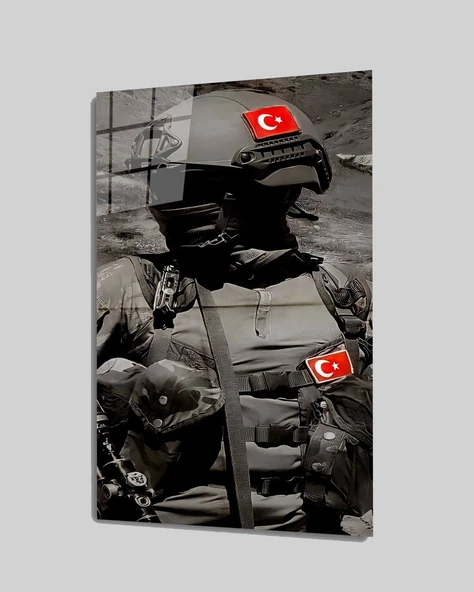 Türk Askeri Dekoratif ve Modern Cam Tablo