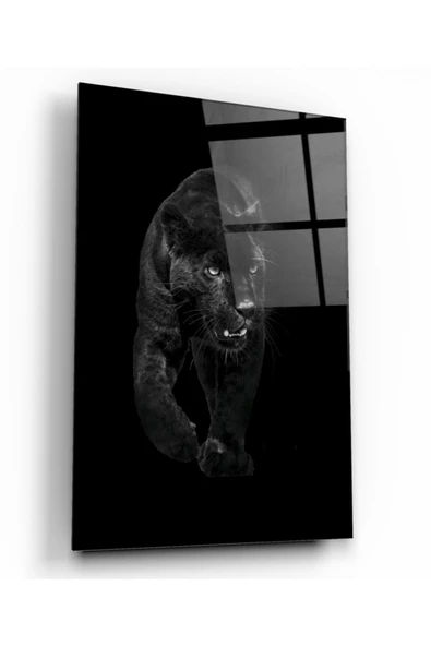 Jaguar Dekoratif ve Modern Cam Tablo ürün görseli