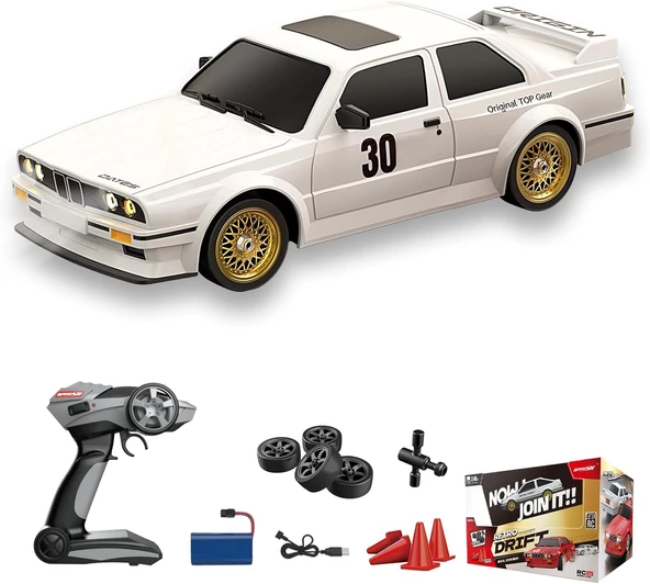 Uzaktan Kumandalı 1:16 BMW E30 Araba Full Fonksiyon Işıklı Drift BMW E30 40 Km Hız Yapan E30 - 4