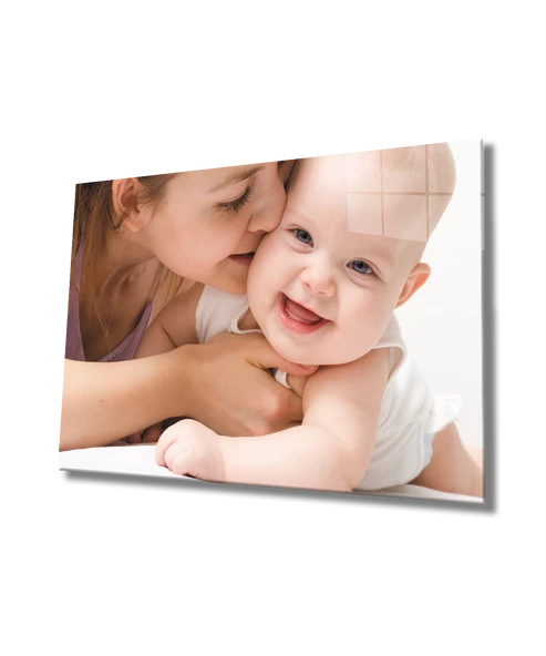 Kadınlar Anne Bebek Dekoratif ve Modern Cam Tablo Women Mother Baby