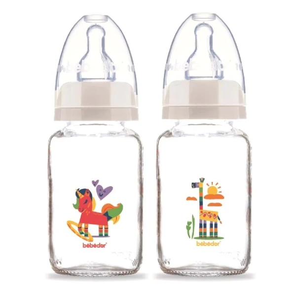 Bebedor Desenli Cam Biberon 125ML (Kod:30302) Seçenekli - 1