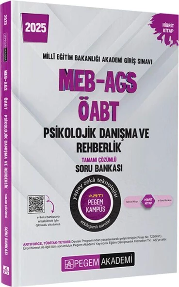 2025 MEB AGS ÖABT Psikolojik Danışma ve Rehberlik Tamamı Çözümlü Soru Bankası Pegem Yayınları