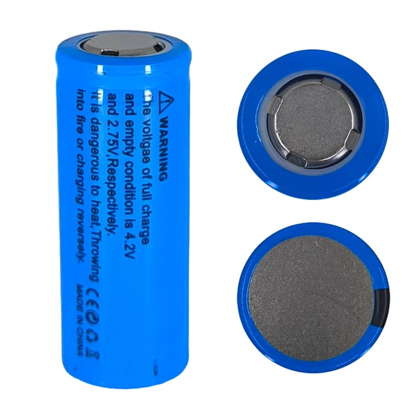 Hedyex 26650 Şarjlı Pil 8800mAh 4.2V Li-ion Pil Mavi 1Li Premium - 3