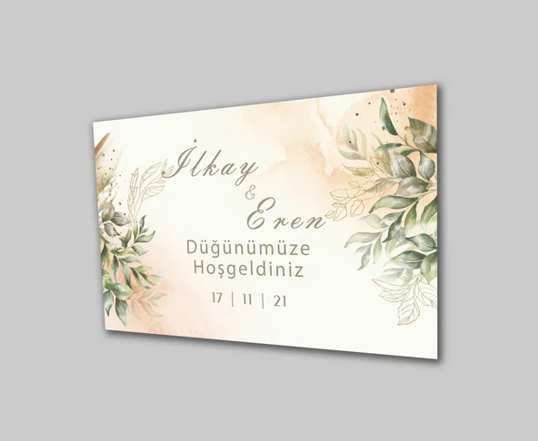 Düğün Nişan Hoşgeldiniz Dekoratif ve Modern Cam Tablo