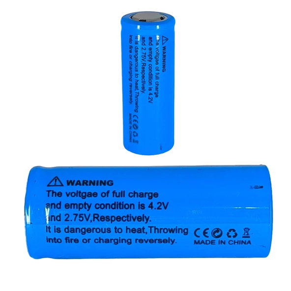 Hedyex 26650 Şarjlı Pil 8800mAh 4.2V Li-ion Pil Mavi 1Li Premium - 4