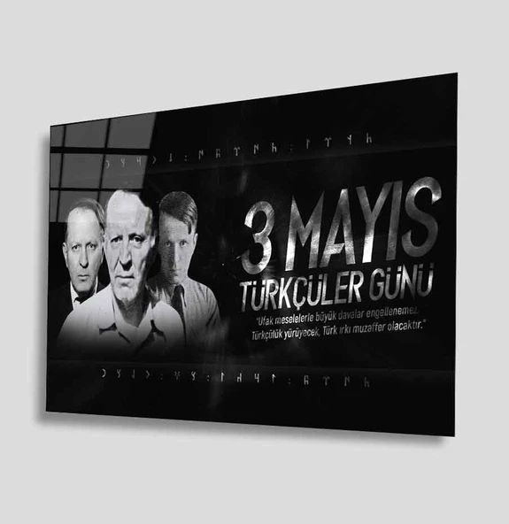 Türkçüler Günü Dekoratif ve Modern Cam Tablo ürün görseli