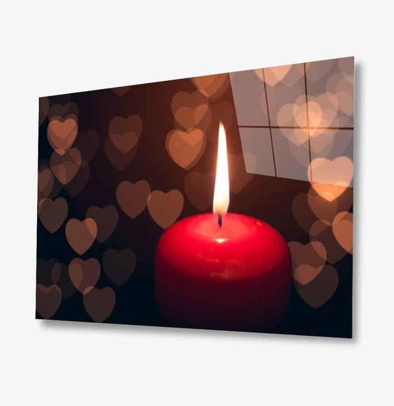 Mum Kandil Dekoratif ve Modern Cam Tablo ürün görseli