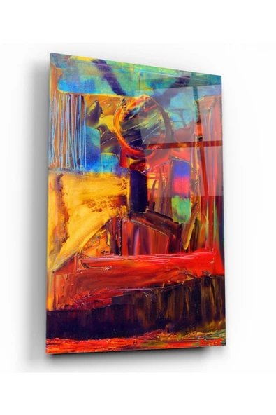 Soyut Desen Dekoratif ve Modern Cam Tablo ürün görseli