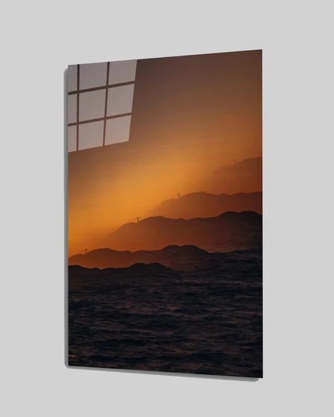 Gün Batımı Dekoratif ve Modern Cam Tablo ürün görseli