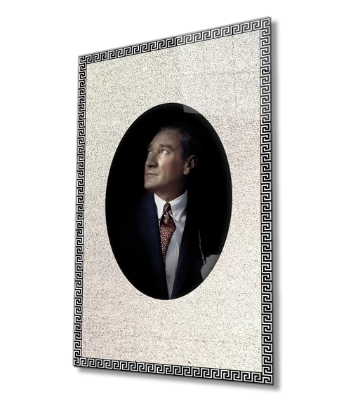 Çerçeveli Atatürk Dekoratif ve Modern Cam Tablo