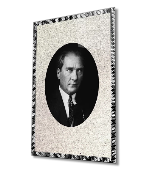 Çerçeveli Atatürk Dekoratif ve Modern Cam Tablo