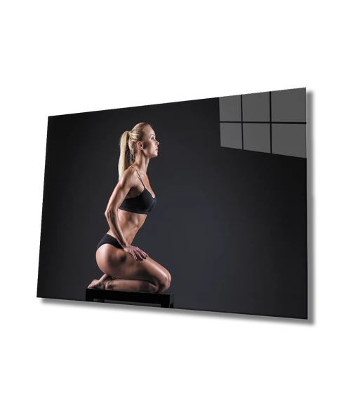 Atletik Kadın Dekoratif ve Modern Cam Tablo Athletic ürün görseli