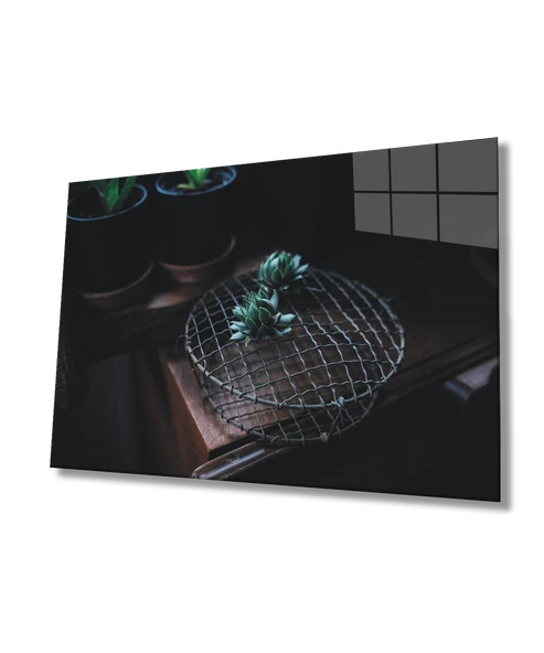 Çiçek Dekoratif ve Modern Cam Tablo   Flower