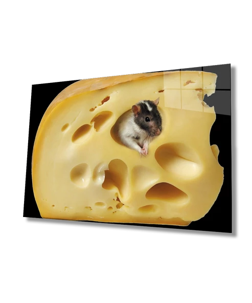 Peynir Fare Mutfak Dekoratif ve Modern Cam Tablo