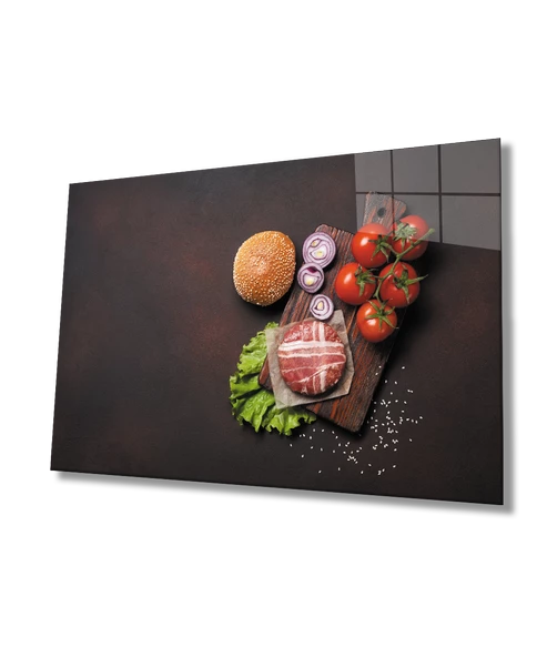 Besinler Dekoratif ve Modern Cam Tablo   Foods Kitchen