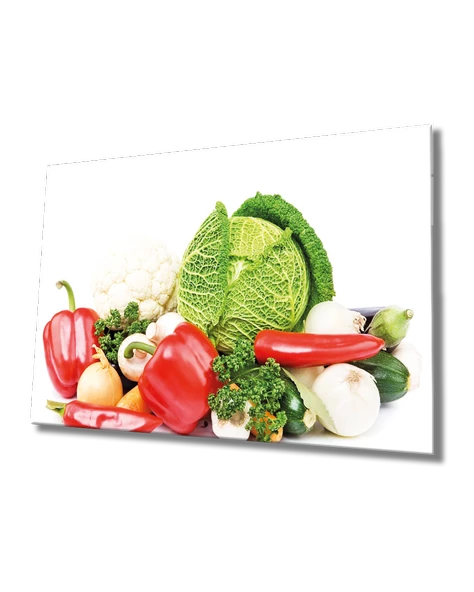 Sebzeler Dekoratif ve Modern Cam Tablo Vegetable
