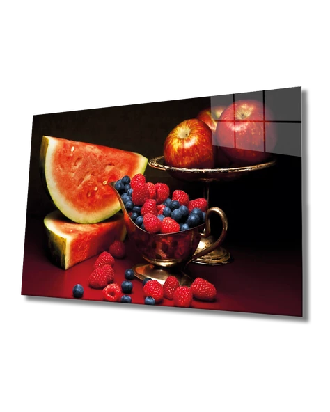 Meyveler Dekoratif ve Modern Cam Tablo Fruits