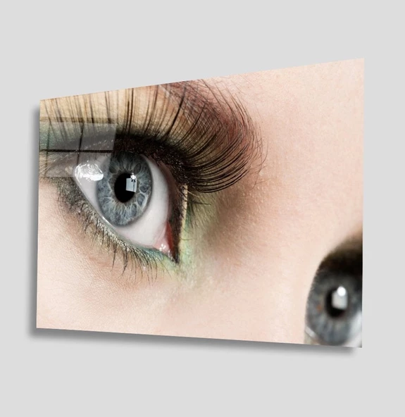 Kadınlar Göz Dekoratif ve Modern Cam Tablo Women Eye ürün görseli 1