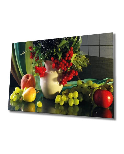Meyveler Dekoratif ve Modern Cam Tablo Fruits