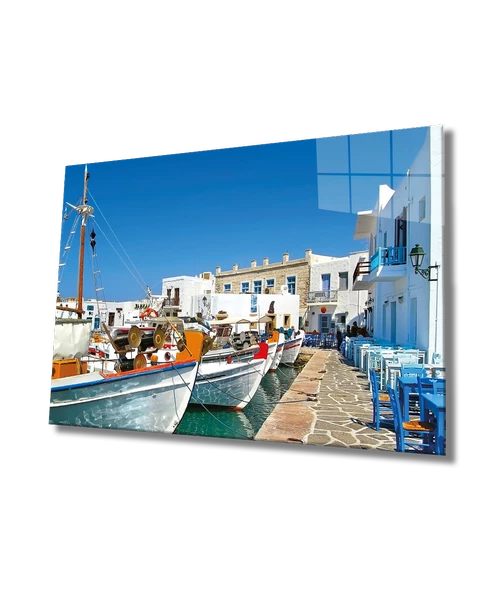 Şehir Manzaralı Dekoratif ve Modern Cam Tablo Urban Area View