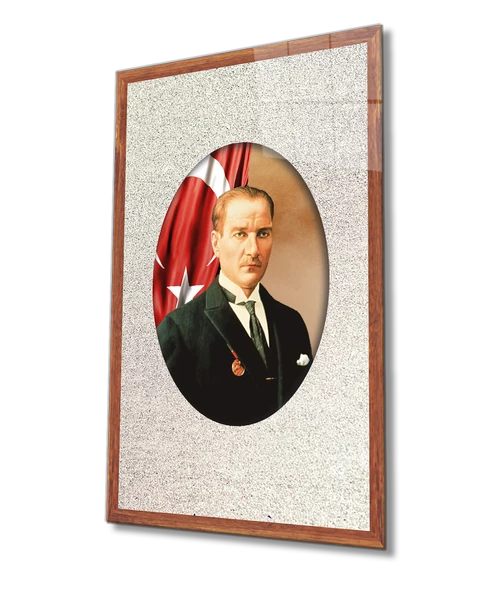 Çerçeveli Atatürk Dekoratif ve Modern Cam Tablo