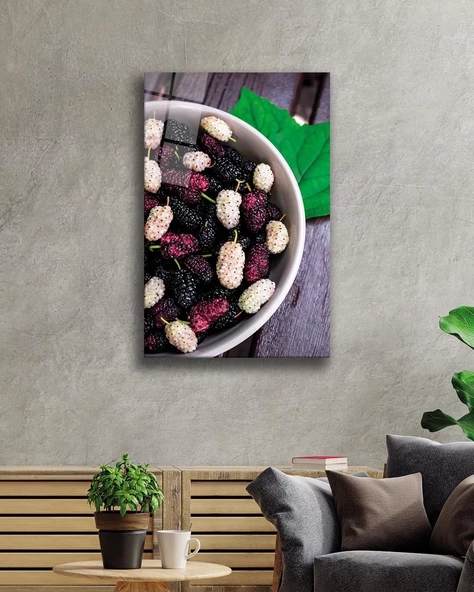 Dut Dekoratif ve Modern Cam Tablo Mulberry Wall Hanging