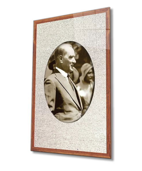 Çerçeveli Atatürk Dekoratif ve Modern Cam Tablo