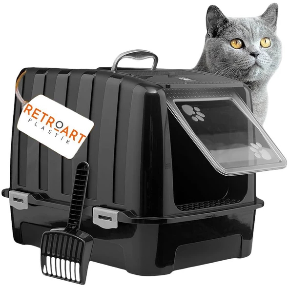 Xl Kapalı Kedi Tuvaleti 52x37,5x40 - Kürek Ve Filtre Hediyeli (COMANCHERO) - 2