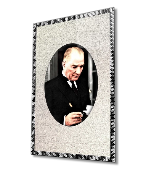 Çerçeveli Atatürk Dekoratif ve Modern Cam Tablo