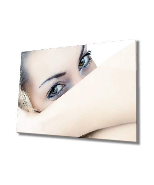 Kadınlar Gözler Dekoratif ve Modern Cam Tablo Women Eye ürün görseli